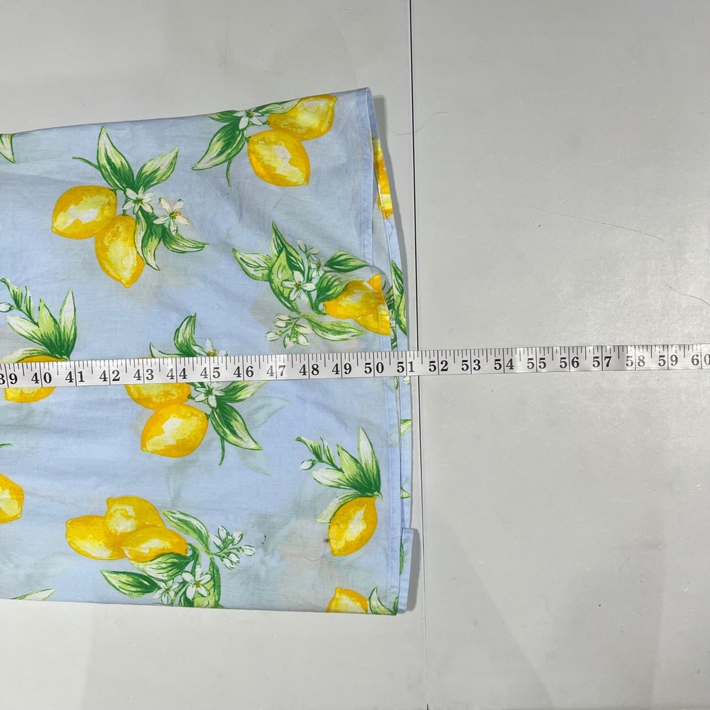Gap Euro Summer Lemon Print Basque Waist Cotton Midi Dress Smocked Boho Medium - Picture 7 of 11